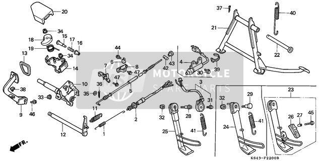 Honda CN250 1993 Stand/Brake Pedal for a 1993 Honda CN250